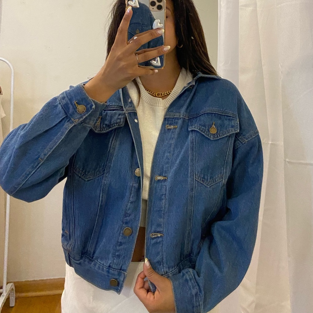 Denim jacket with hood